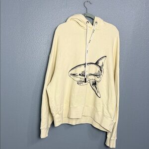 Palm Angel Cream Shark Print Men's Sweater
